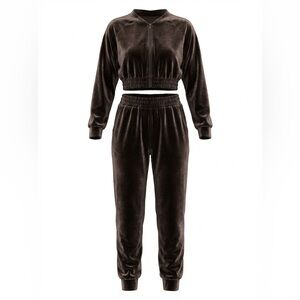 SHEIN Chocolate Velour Track Pants & Joggers
